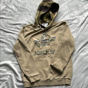 Adidas Men's Khaki Camo Trefoil Hoodie